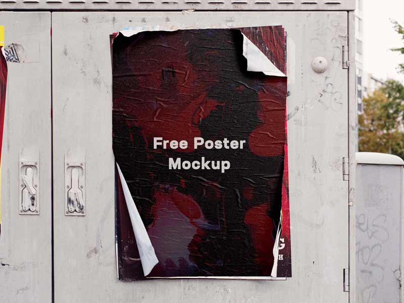 Glued Street Poster Mockup