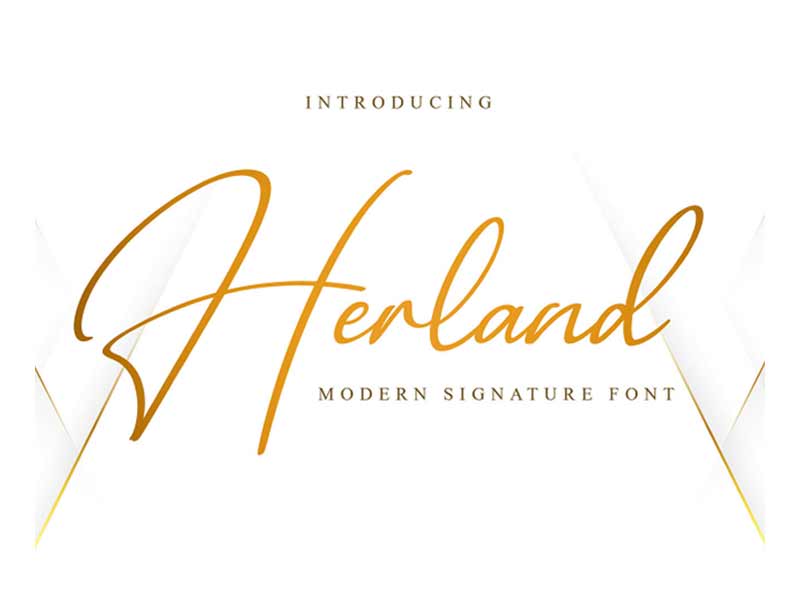 Herland signature free font