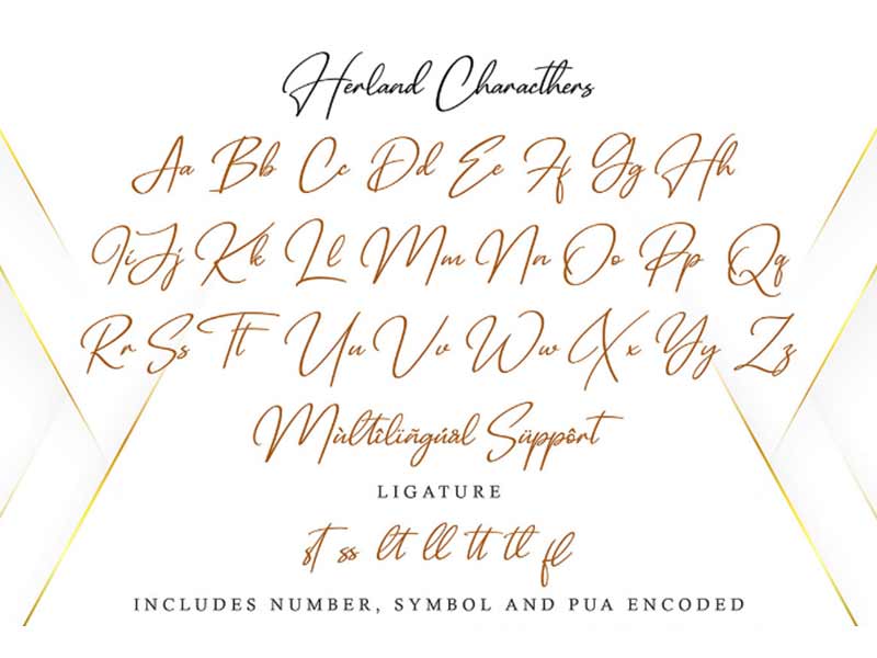 free herland signature font