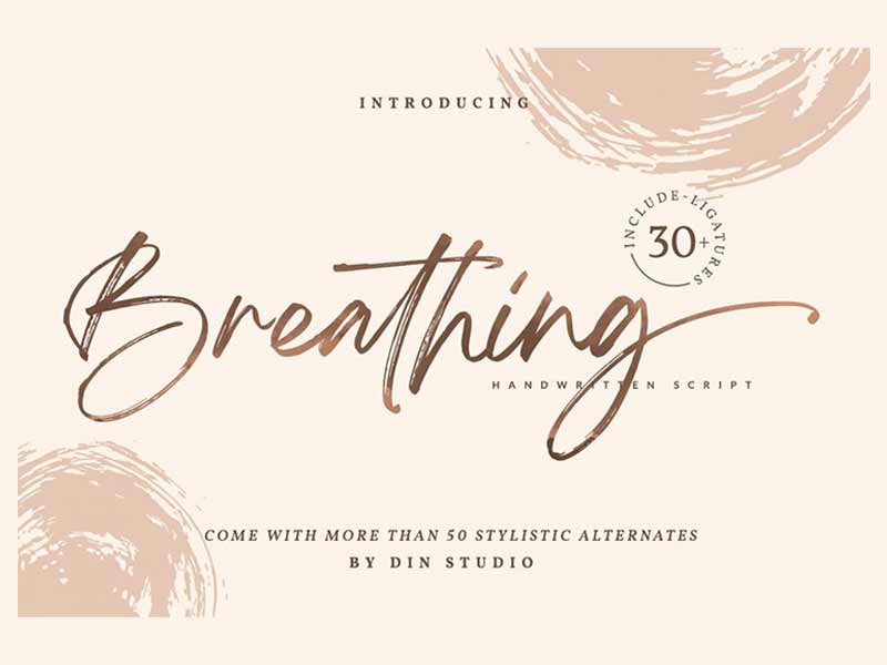 breathing free brush font