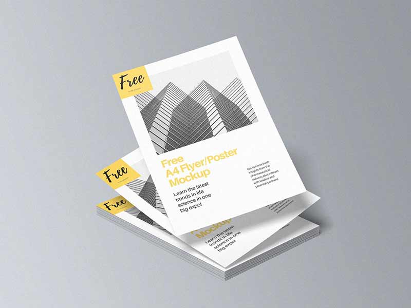 free a4 flyer and poster mockup