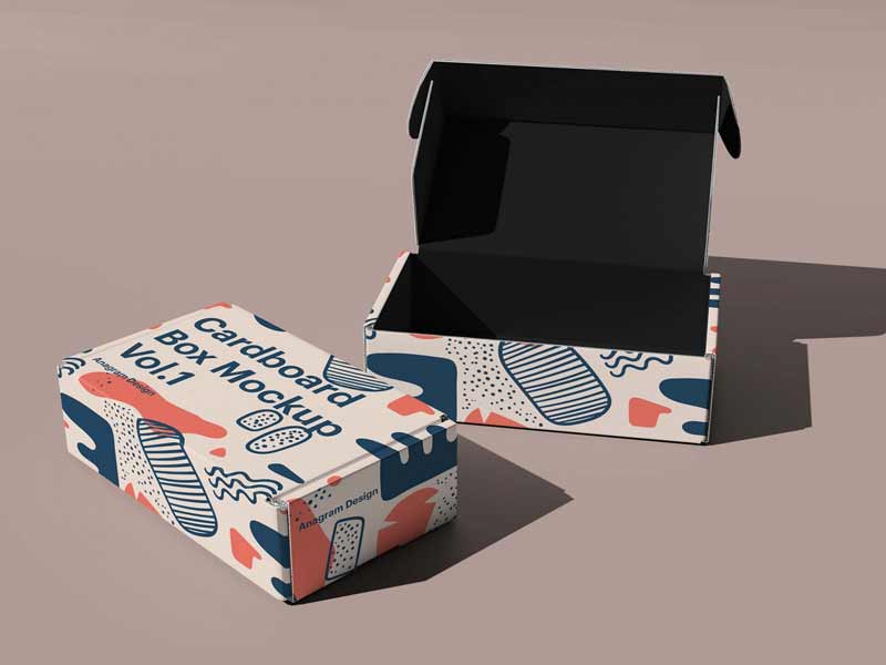 Free cardboard box mockup