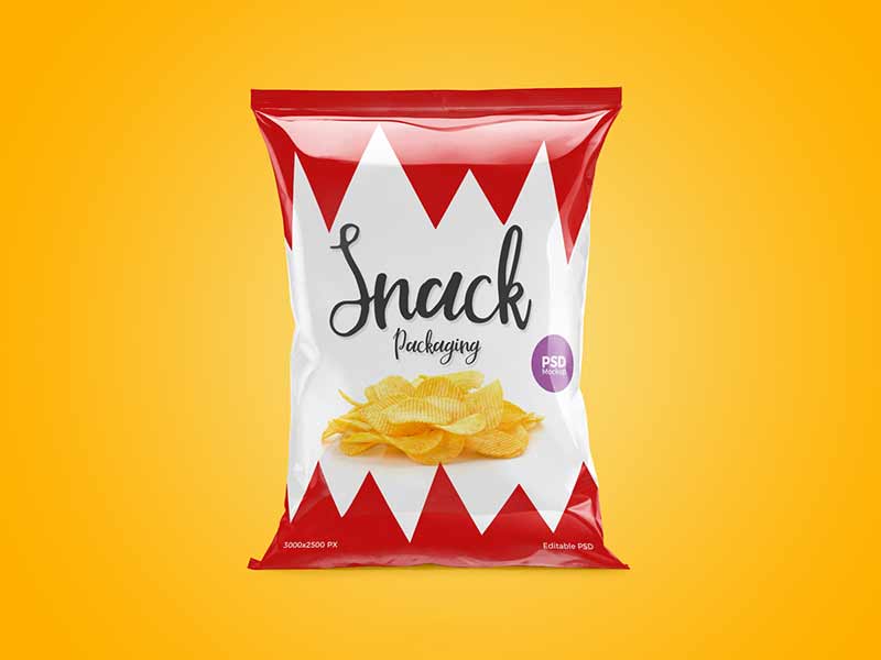 free chips snack pacakge mockup