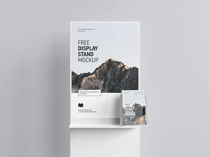 free poster stand mockup