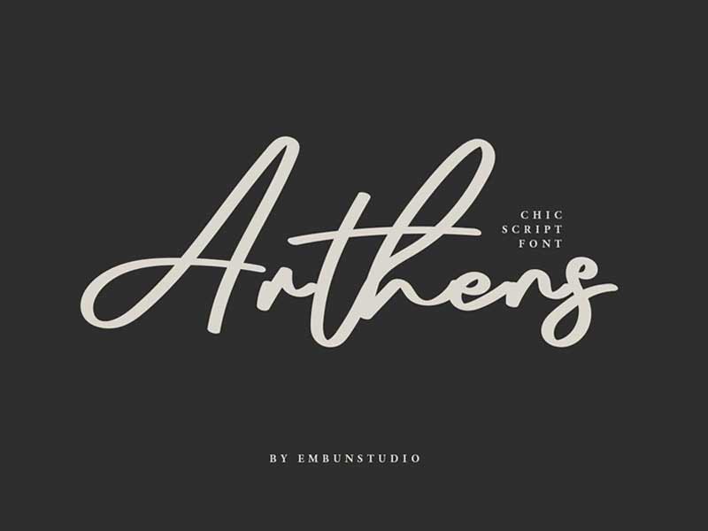 arthens free script font download