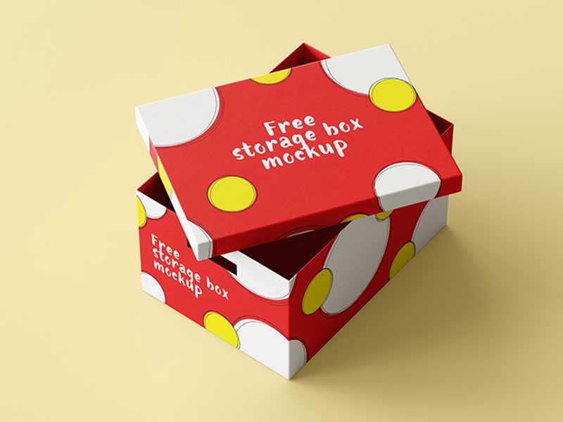 storage box free mockup download