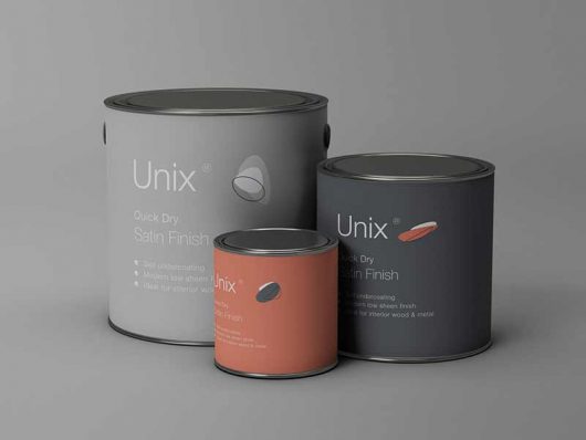 Metal Paint Buckets Mockup