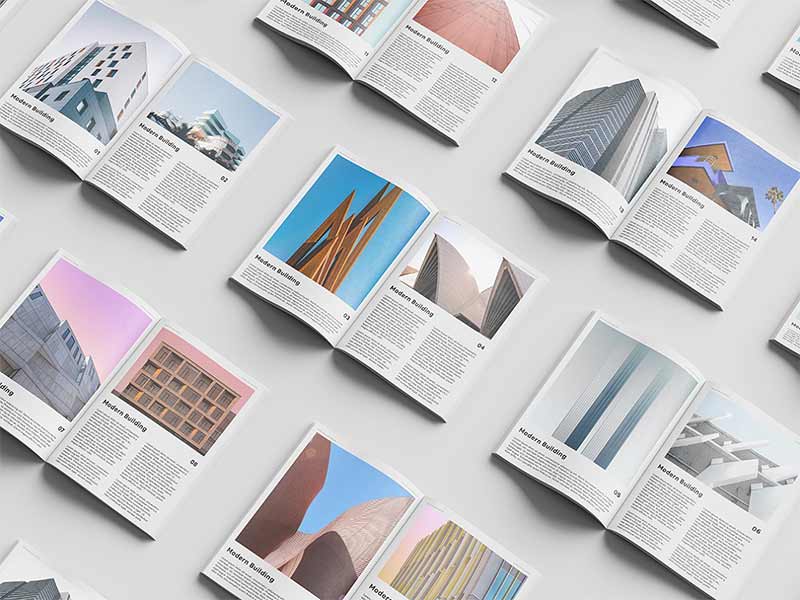 free magazine set mockup