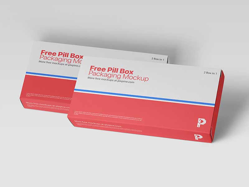 free pill box packaging mockup download