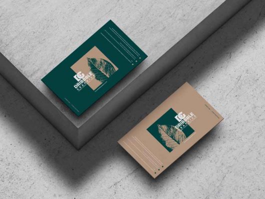 Business Card On Concrete Mockup
