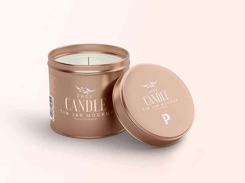 free candle tin jar mockup