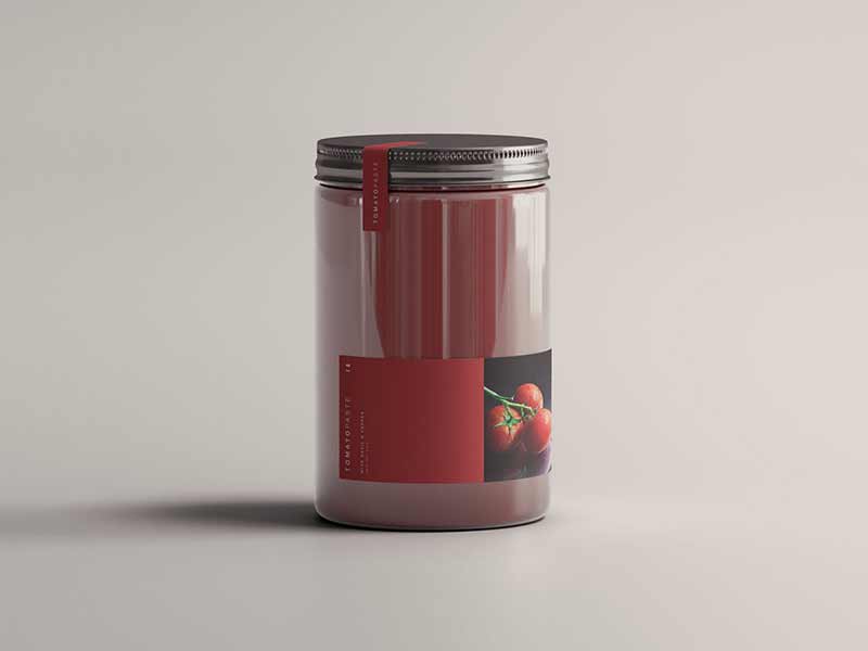 Free tomato jar mockup download