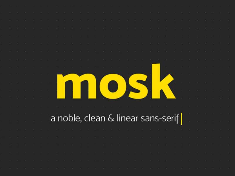 Mosk free sans serif typeface