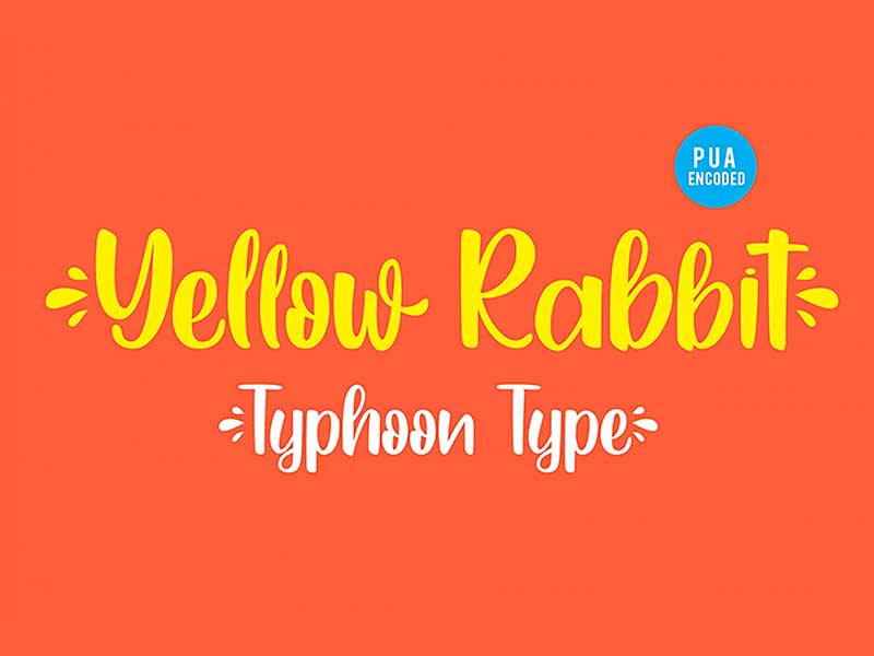 yellow rabbit free handwritten font