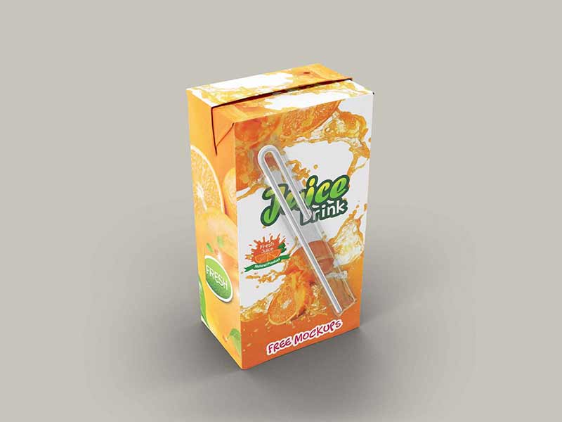 free juice drinking packaging mockup