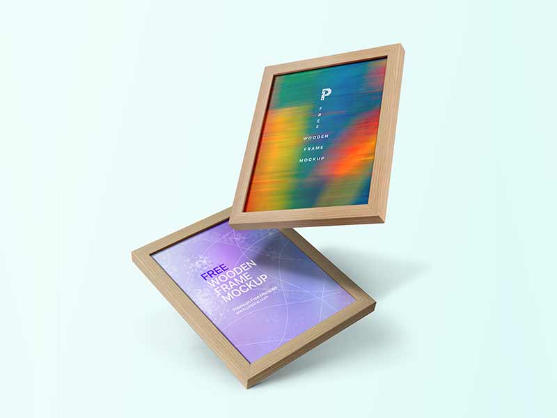 free wooden frame mockup