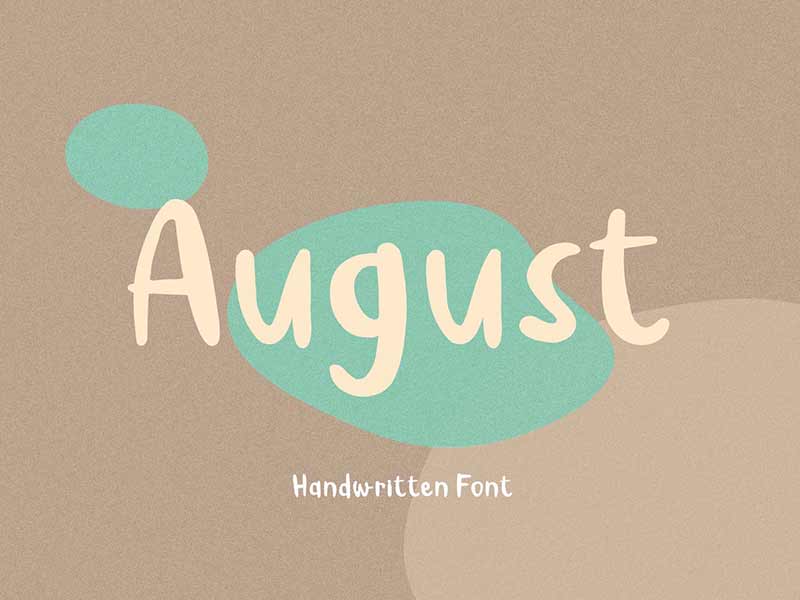 august free handwritten font