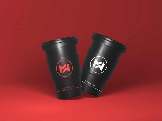 Black Coffee Cup Mockup