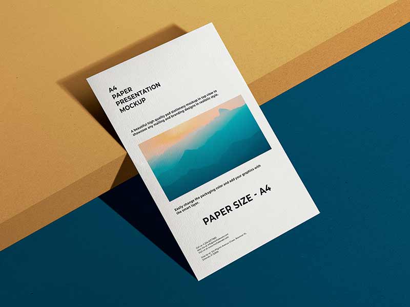 free a4 paper presentation mockup