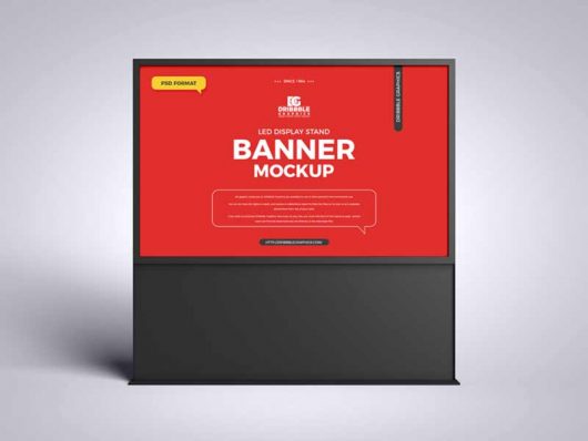 LED Display Stand Banner Mockup