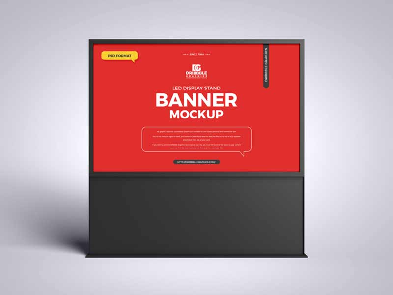 free led display banner mockup