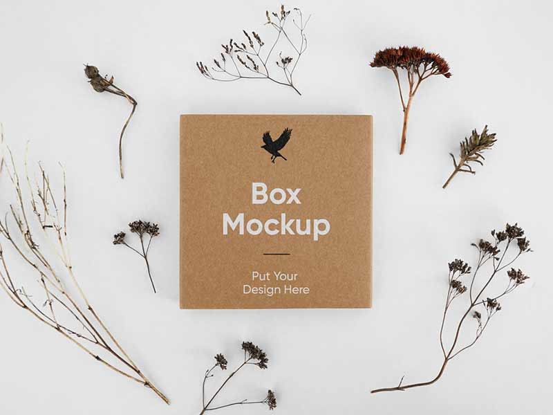 free small box psd mockup