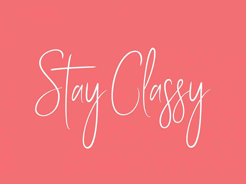 stay classy free script font