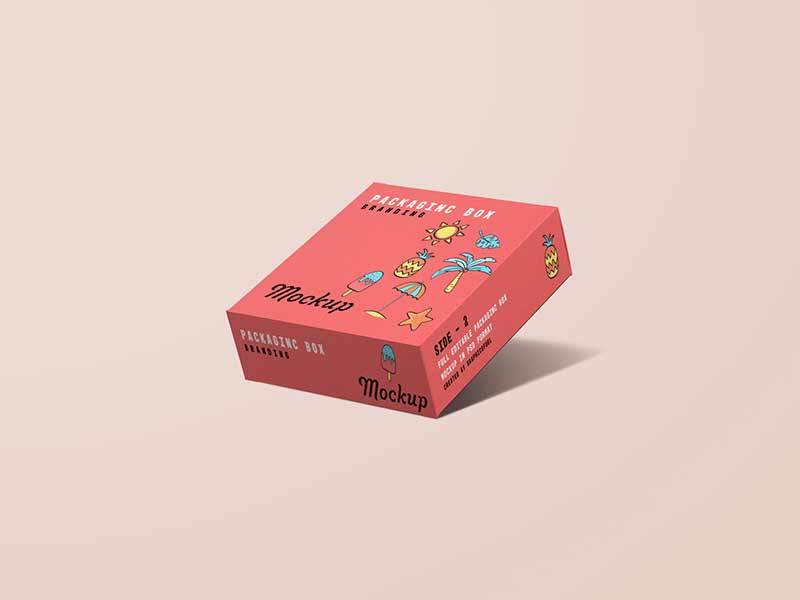 free square box packaging mockup