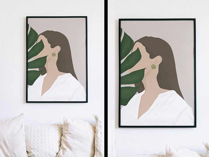 Showcase your painting or any other artwork with this Frame mockup. It's free to download in PSD format and easy to use.