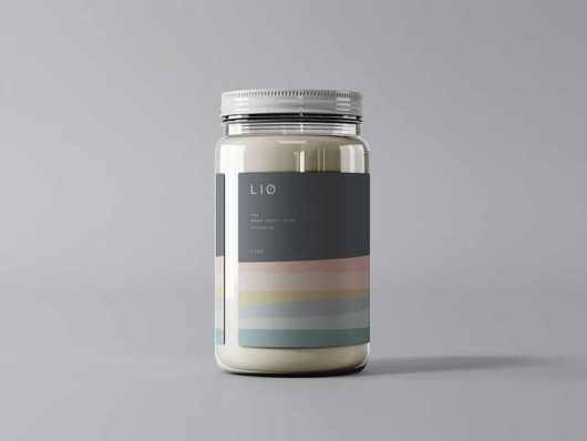 Glass Jar With Label Mockup
