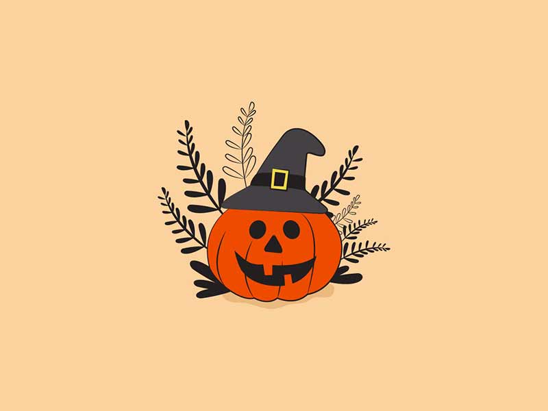 free cute halloween pumpkin vector illustration