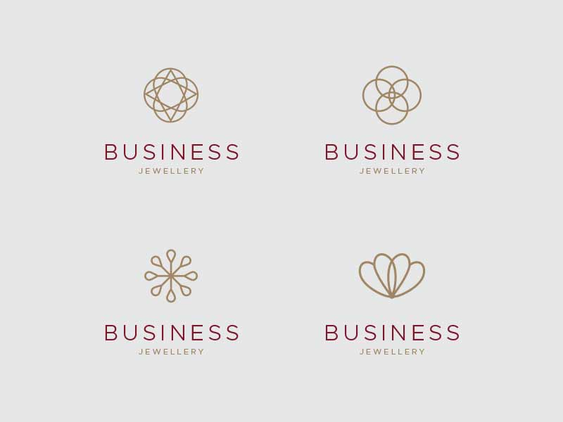 free jewellery and pearl vector logo set