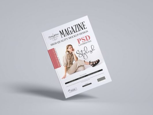 Floating Magazine Mockup