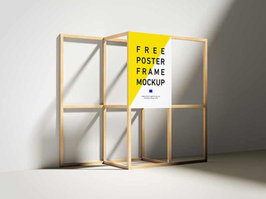 Wooden Poster Frame Mockup