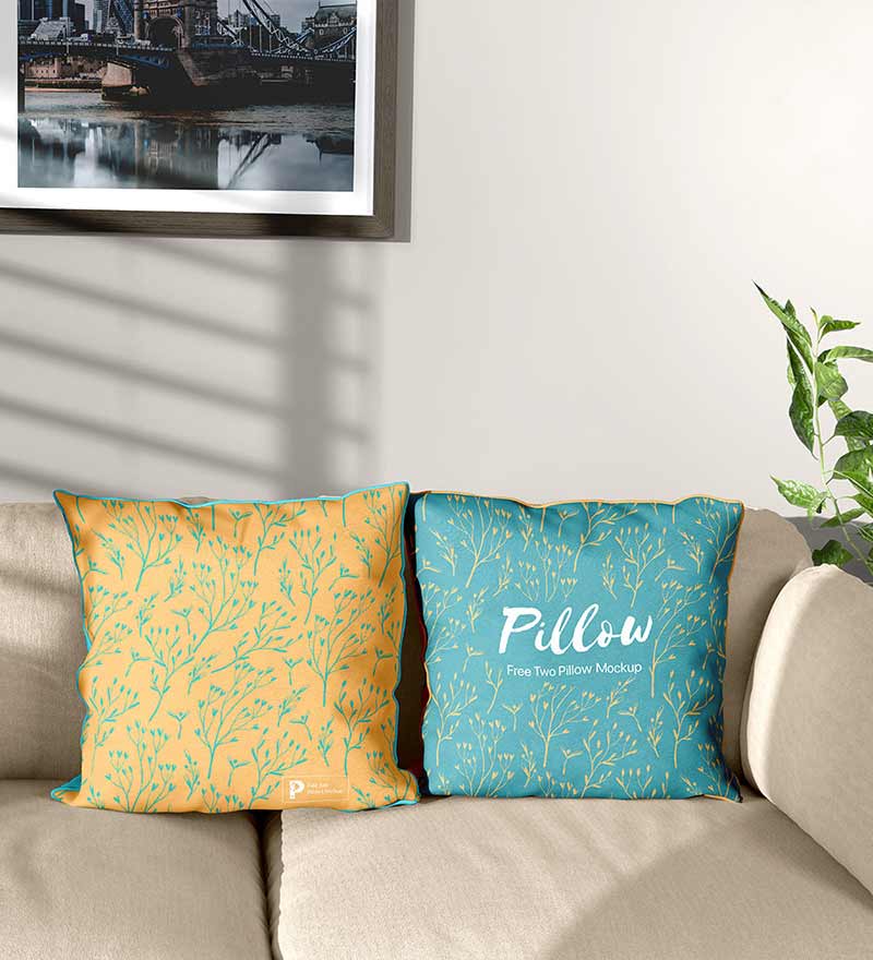 free two pillows mockup