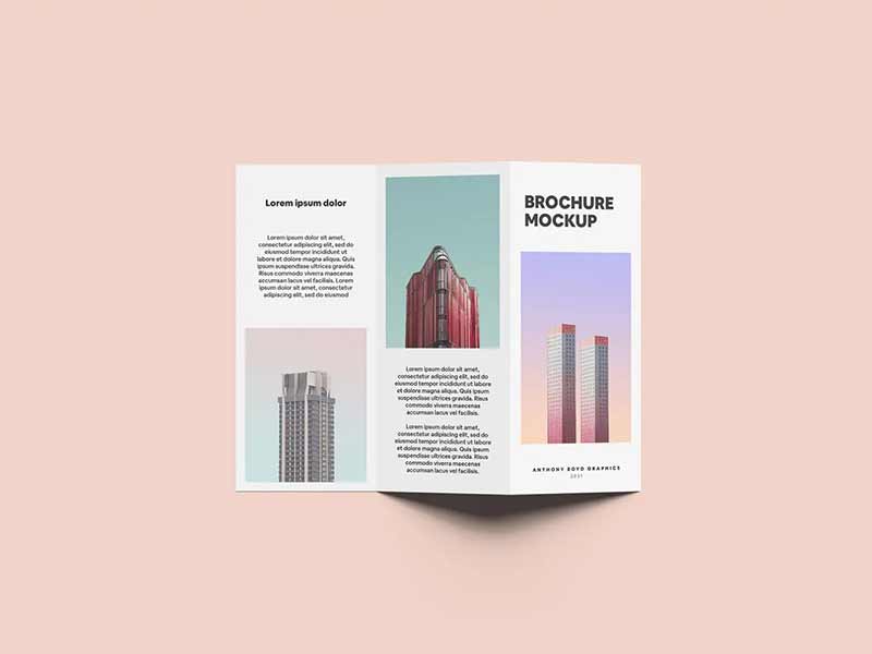 free folded brochure mockup