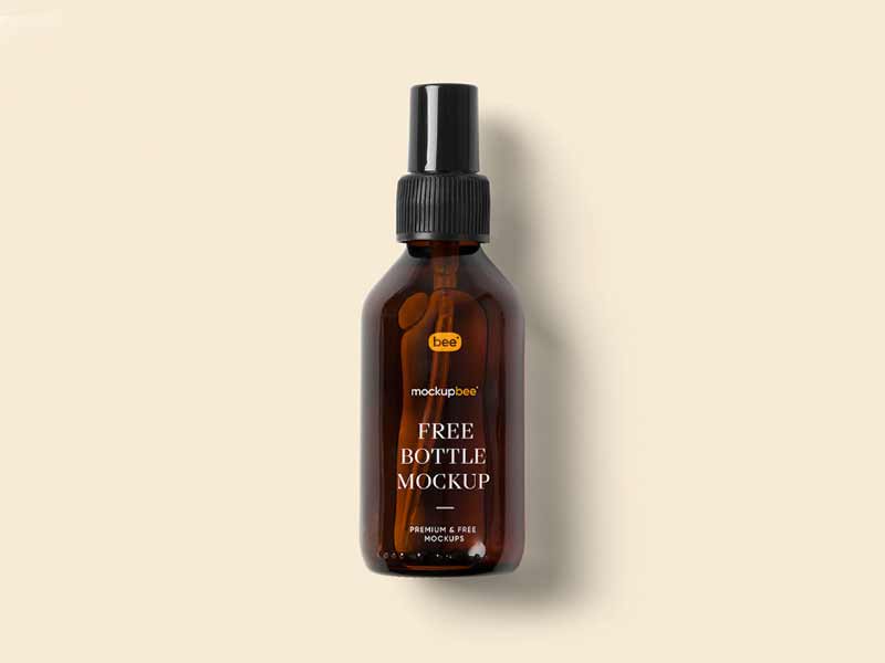 free lying spray bottle mockup