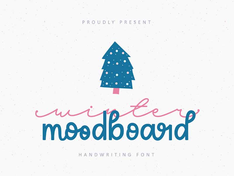 winter moodboard free handwritten font