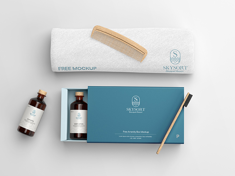 Free Hotel Amenity Box Mockup