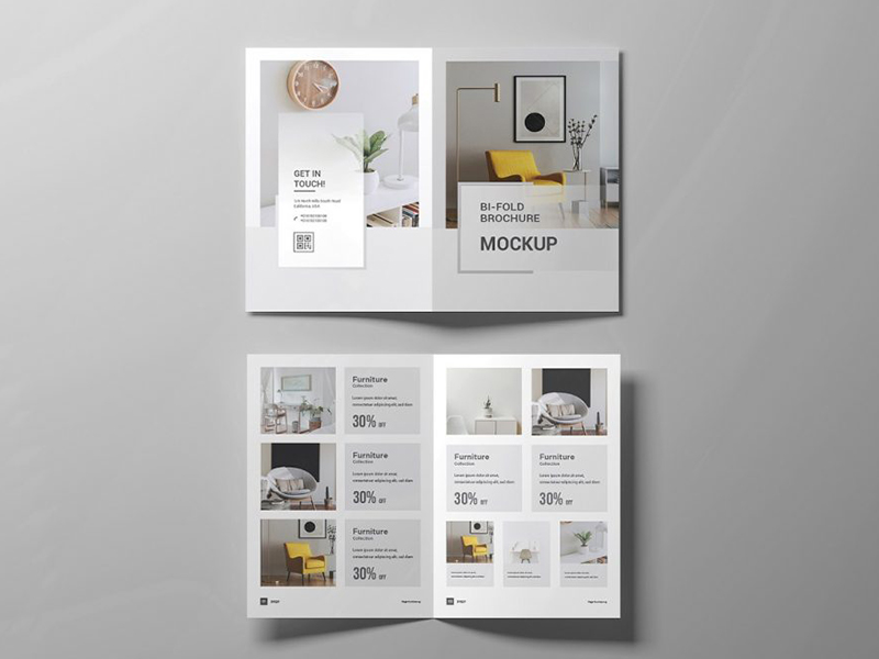 free a4 bi fold brochure mockup