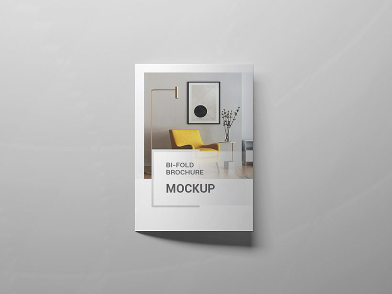 free a4 bi fold brochure mockup