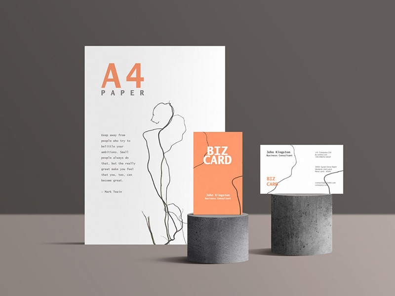 free branding stationery psd mockup