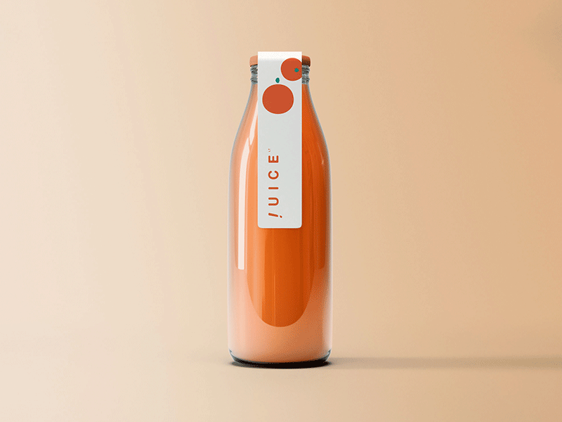 free juice bottle mockup