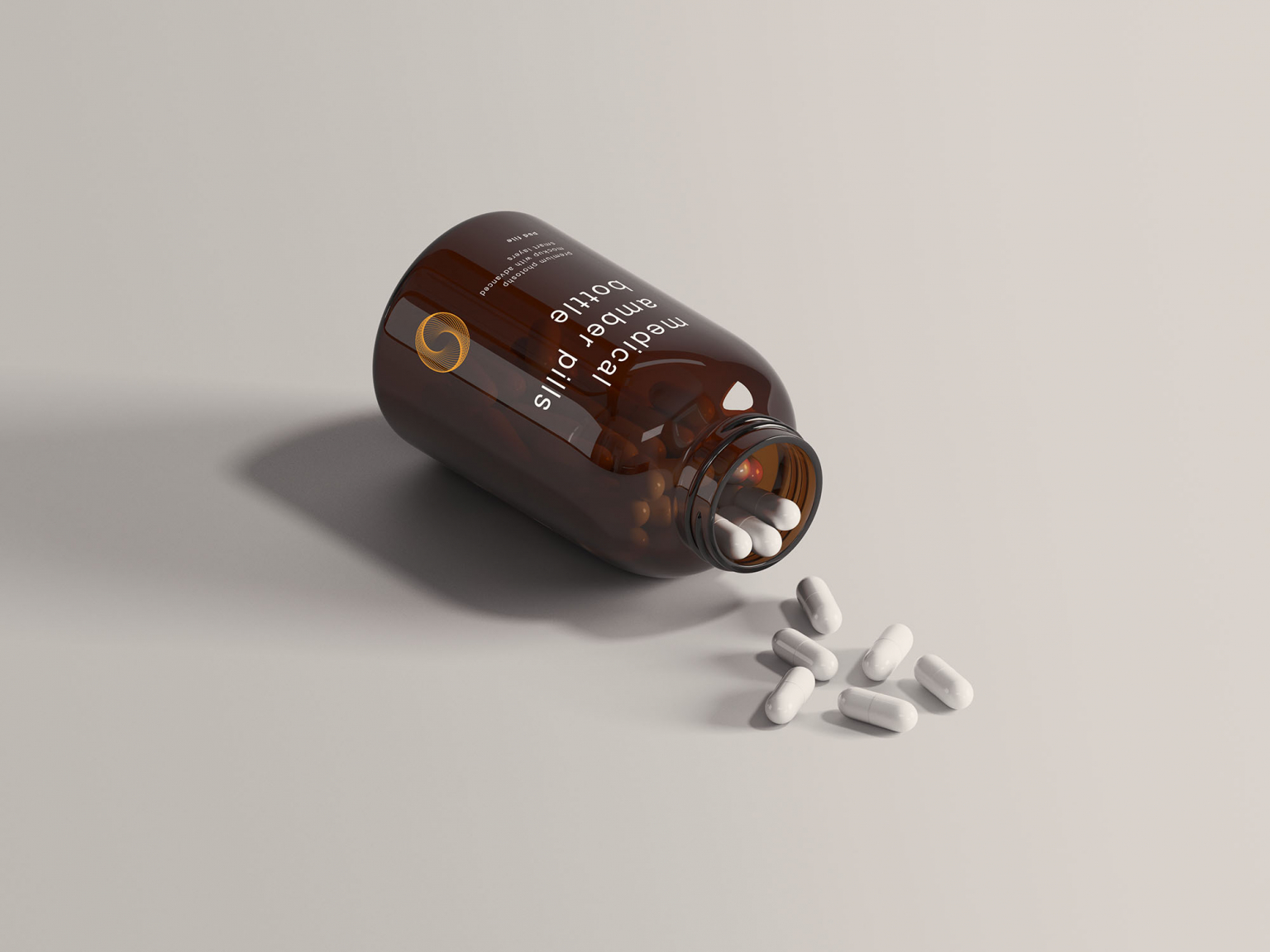 free medical pills bottle mockup