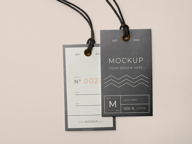 free label tag mockup