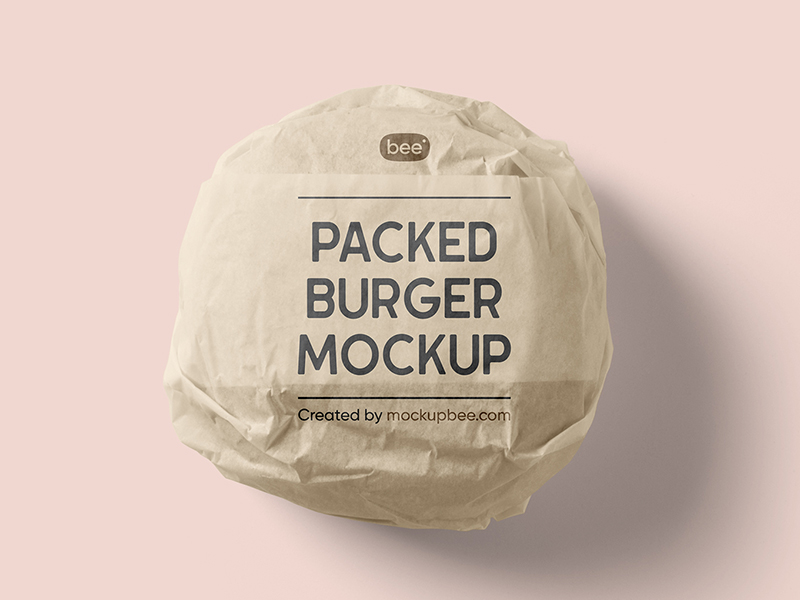 free burger paper packaging mockup
