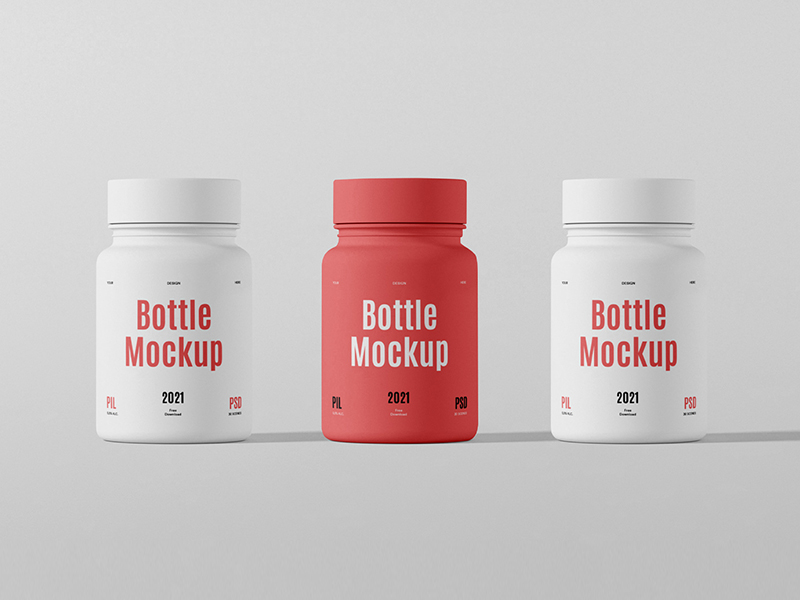 free mini plastic bottle mockup