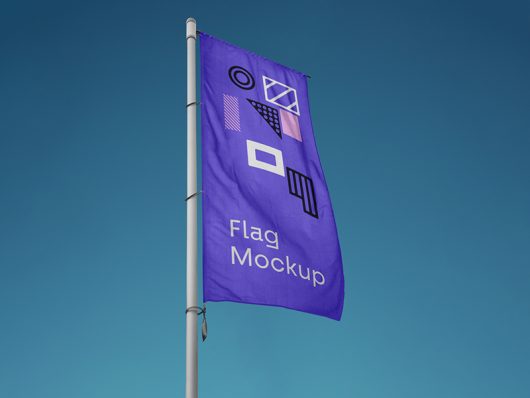 Vertical Flag Mockup