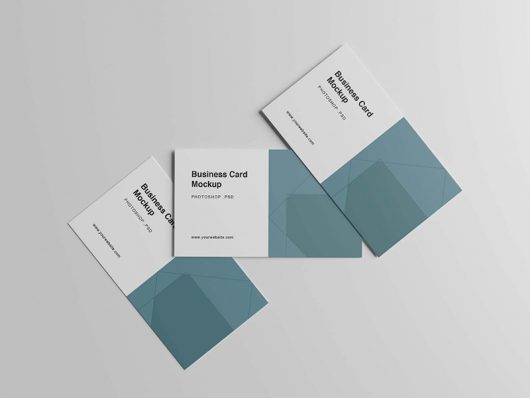 3 Business Cards Mockup