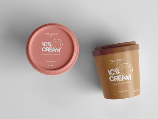 Ice Cream Round Tub Mockup Ice Cream Round Tub Mockup